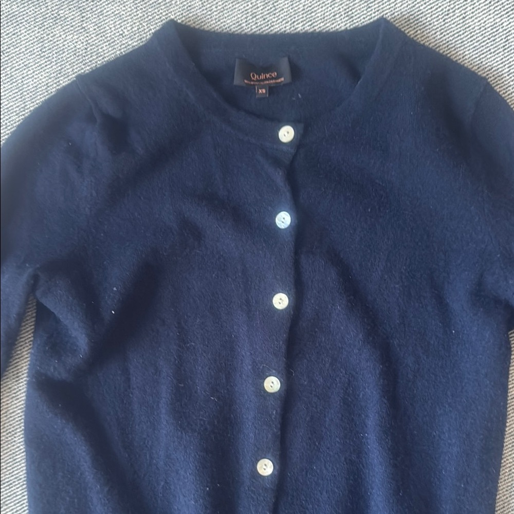 Quince Blue Cardigan Sweater Timeless Design